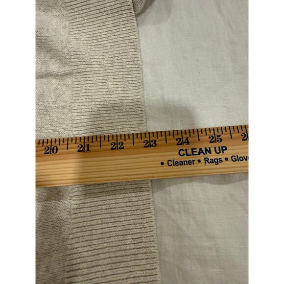 Charter Club Long Sleeve Ruffle Embroidered Floral Sweater Beige Women's Petite - Picture 12 of 13